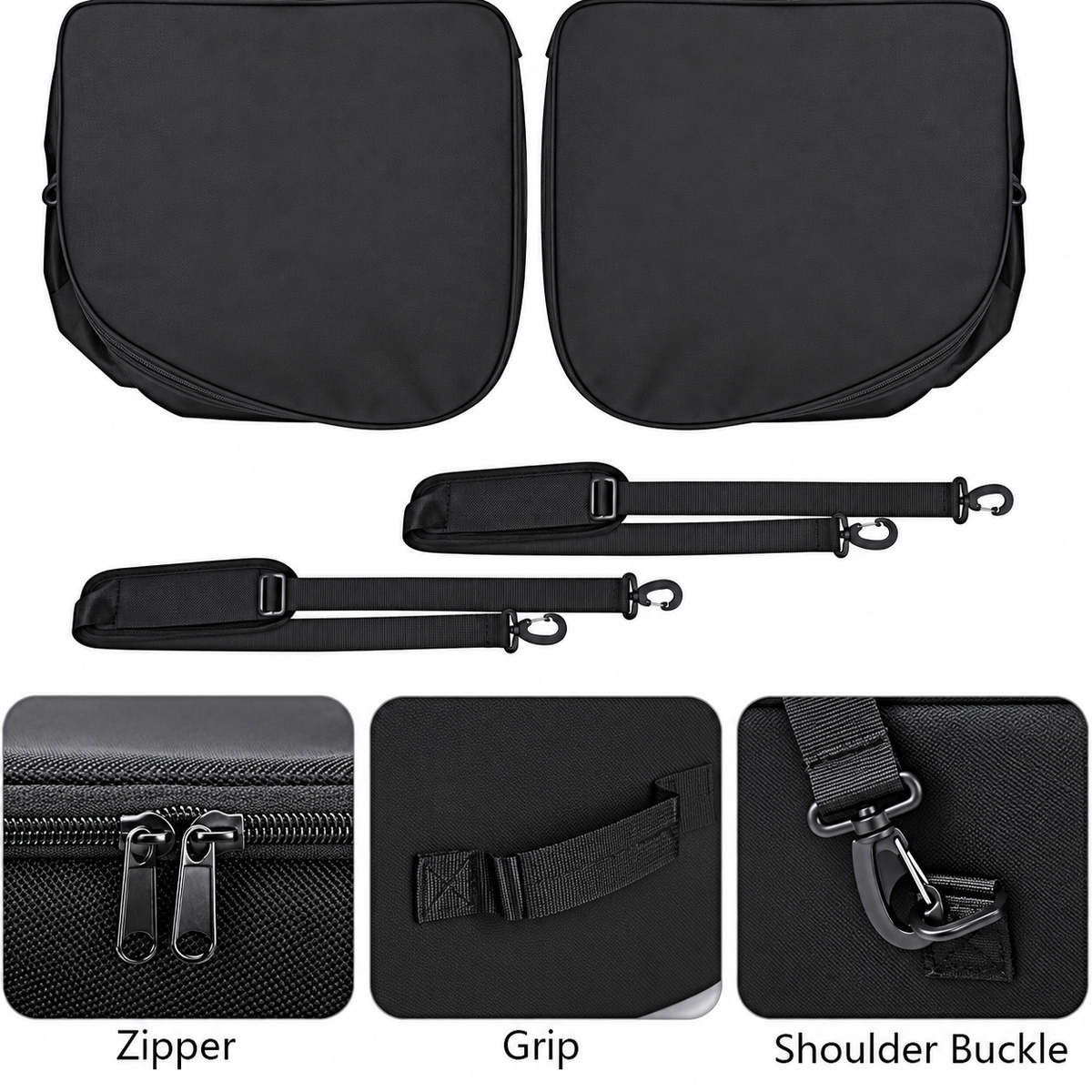 Tesla insulated frunk bag pair with carry handles and shoulder straps
