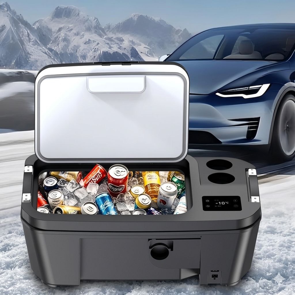 Tesla Model Y Built-In 20L Refrigerator — Smart Car Fridge | Tesstudio