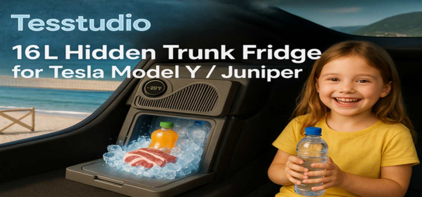 Tesstudio 16L Hidden Trunk Fridge for Tesla Model Y/Juniper