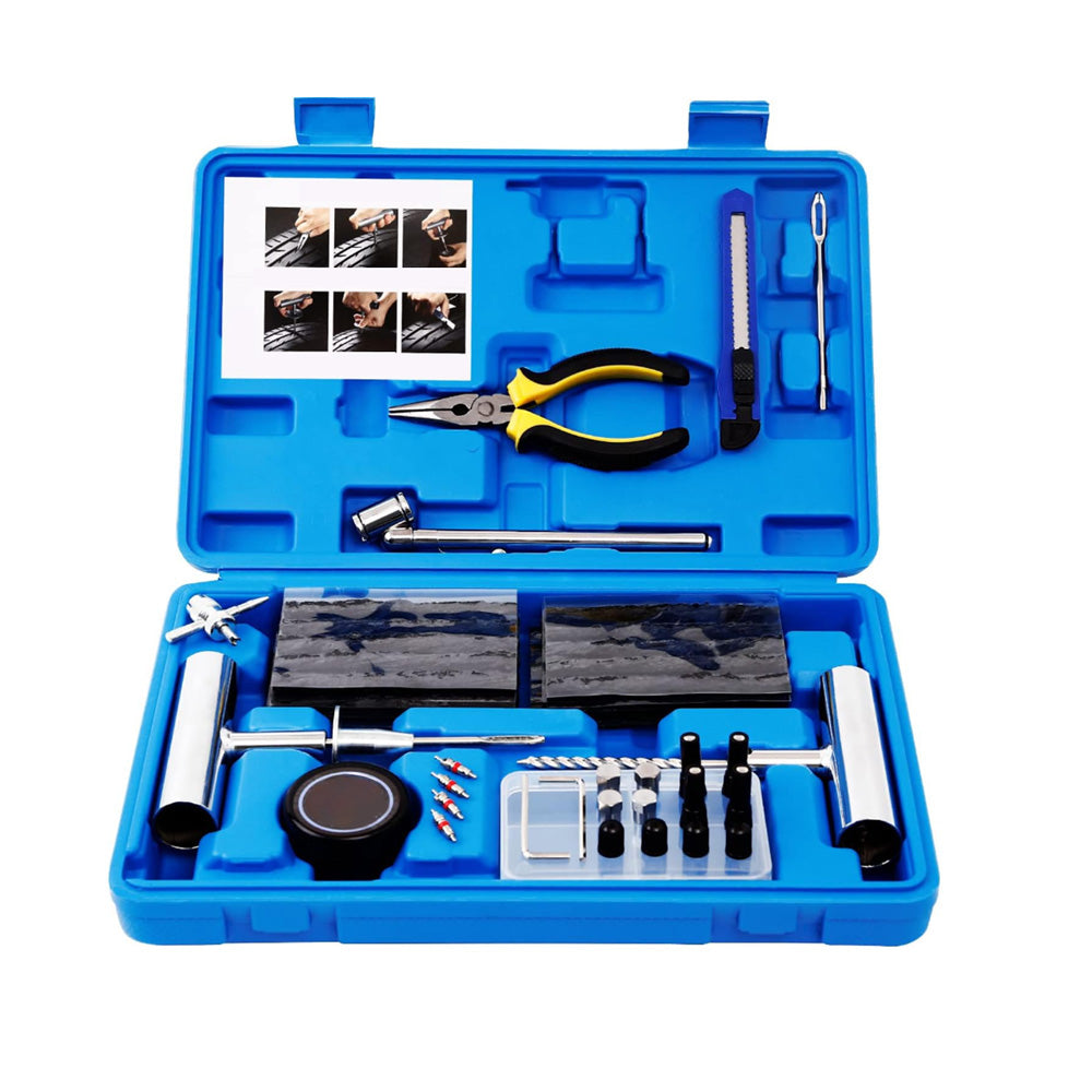Tubeless tire repair kit for Tesla roadside puncture preparation