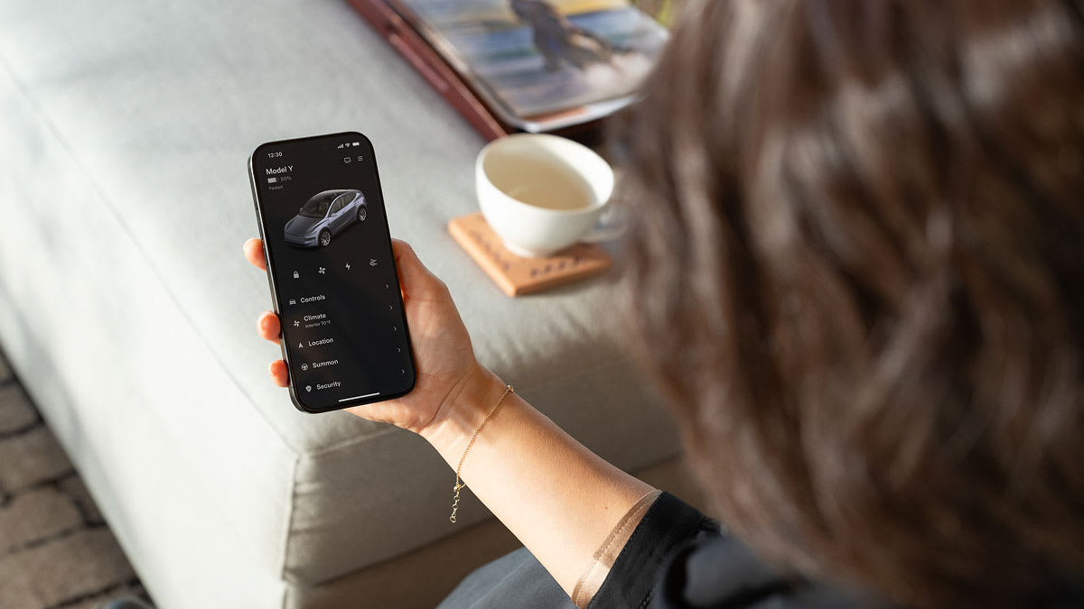 Official Tesla app image used for a Tesla Account security and recovery guide