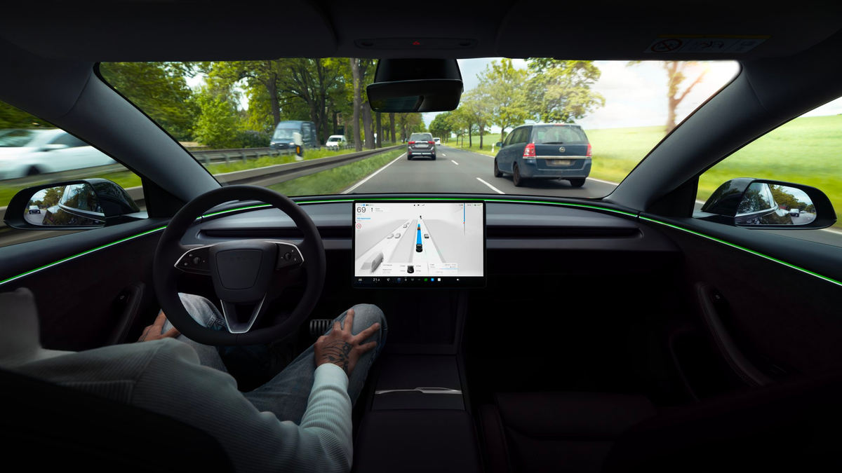 Tesla FSD Supervised driving image from the company announcement about Slovenia approval