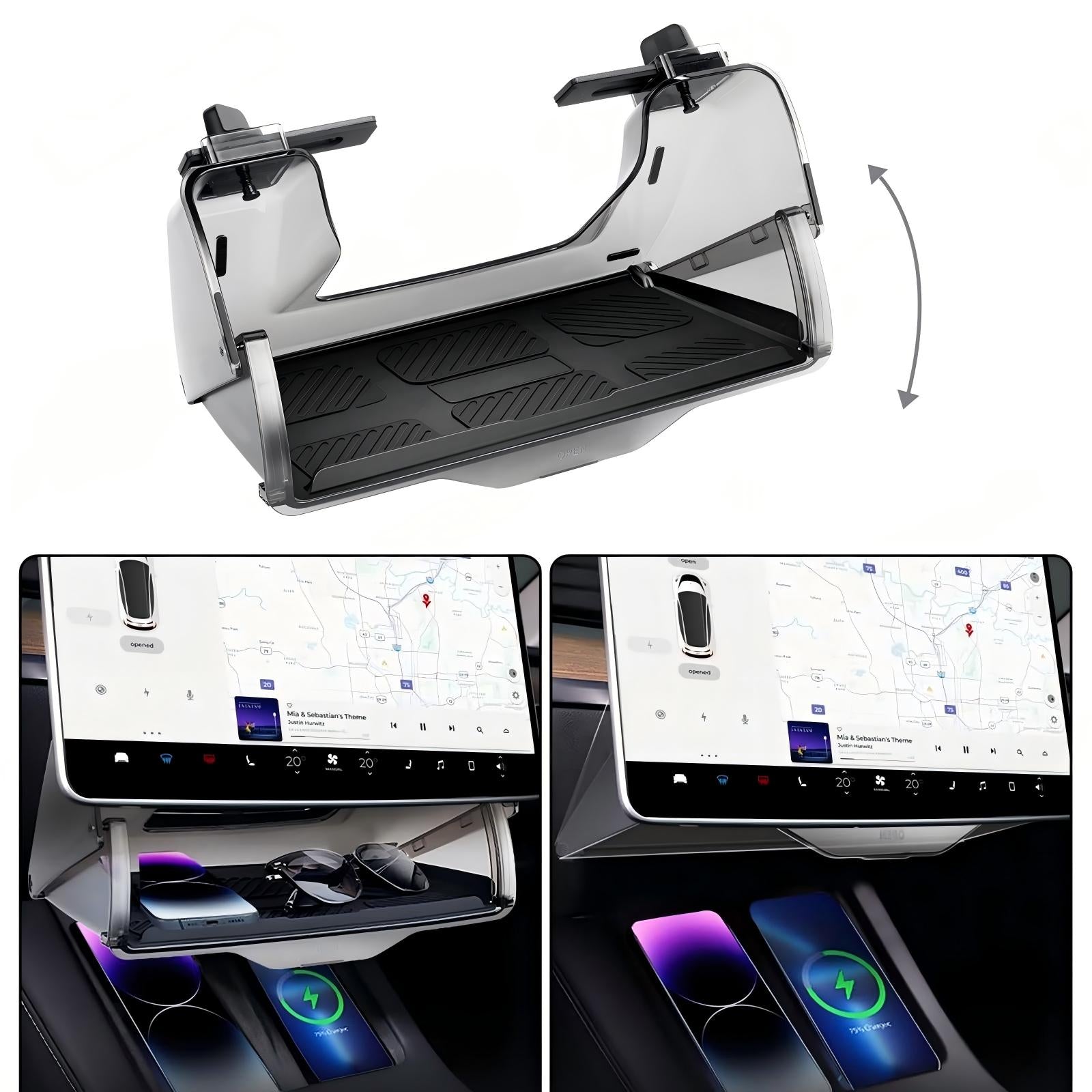 Tesla Model 3 / Model Y Hidden Central Control Screen Lower Storage Box | Center Console Organizer