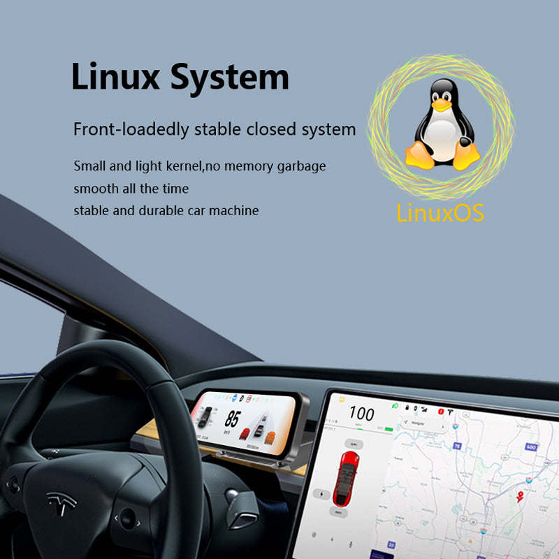 Tesstudio F96 PRO Heads-Up Display Cluster Screen with Apple CarPlay For Tesla Model 3/3 Highland/ Y / Y Juniper