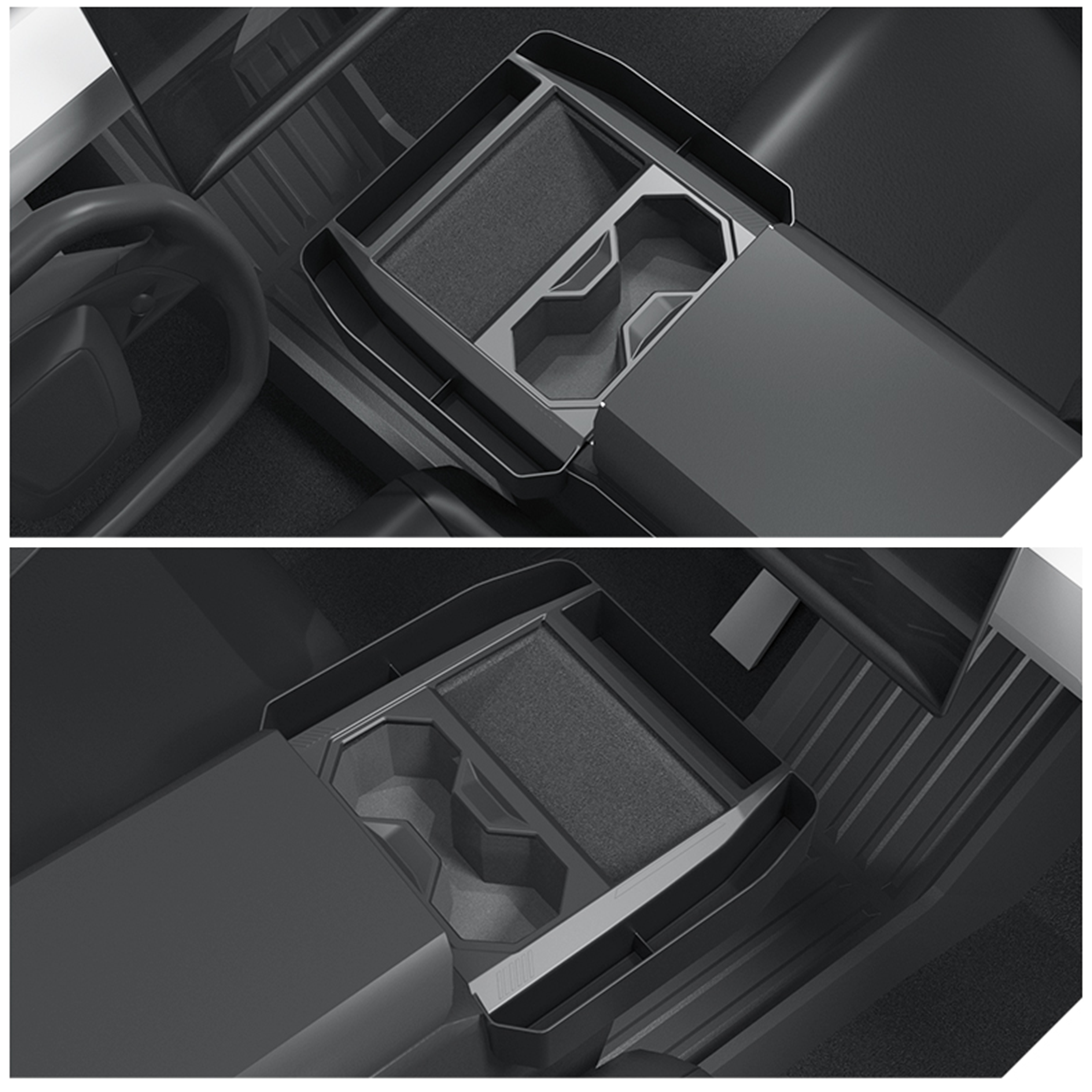 Tesla Cybertruck Center Console Interior Accessories Organizer Storage Cup Holder Tesstudio®