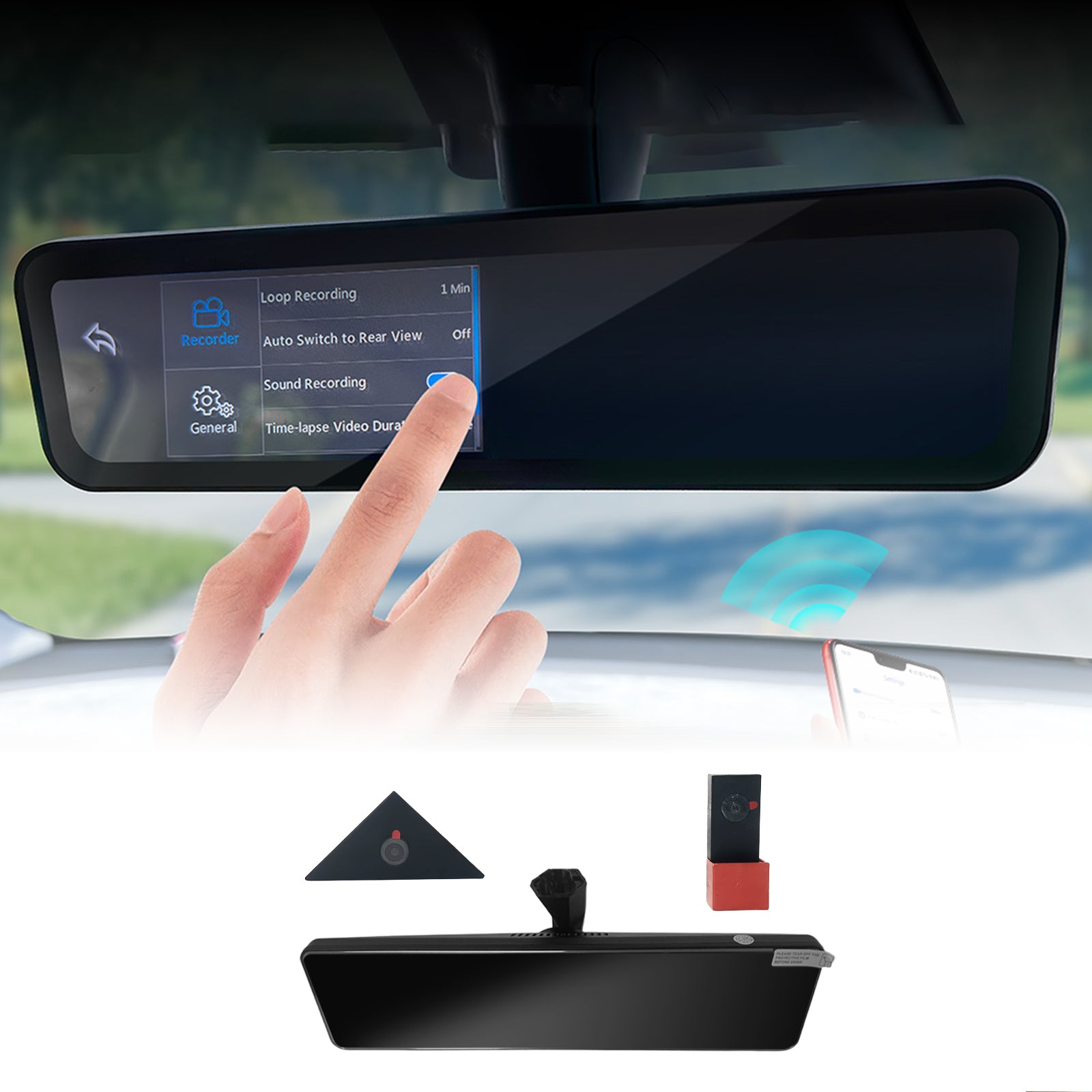 S92 Streaming Rearview Mirror Recorder For Tesla Cybertruck