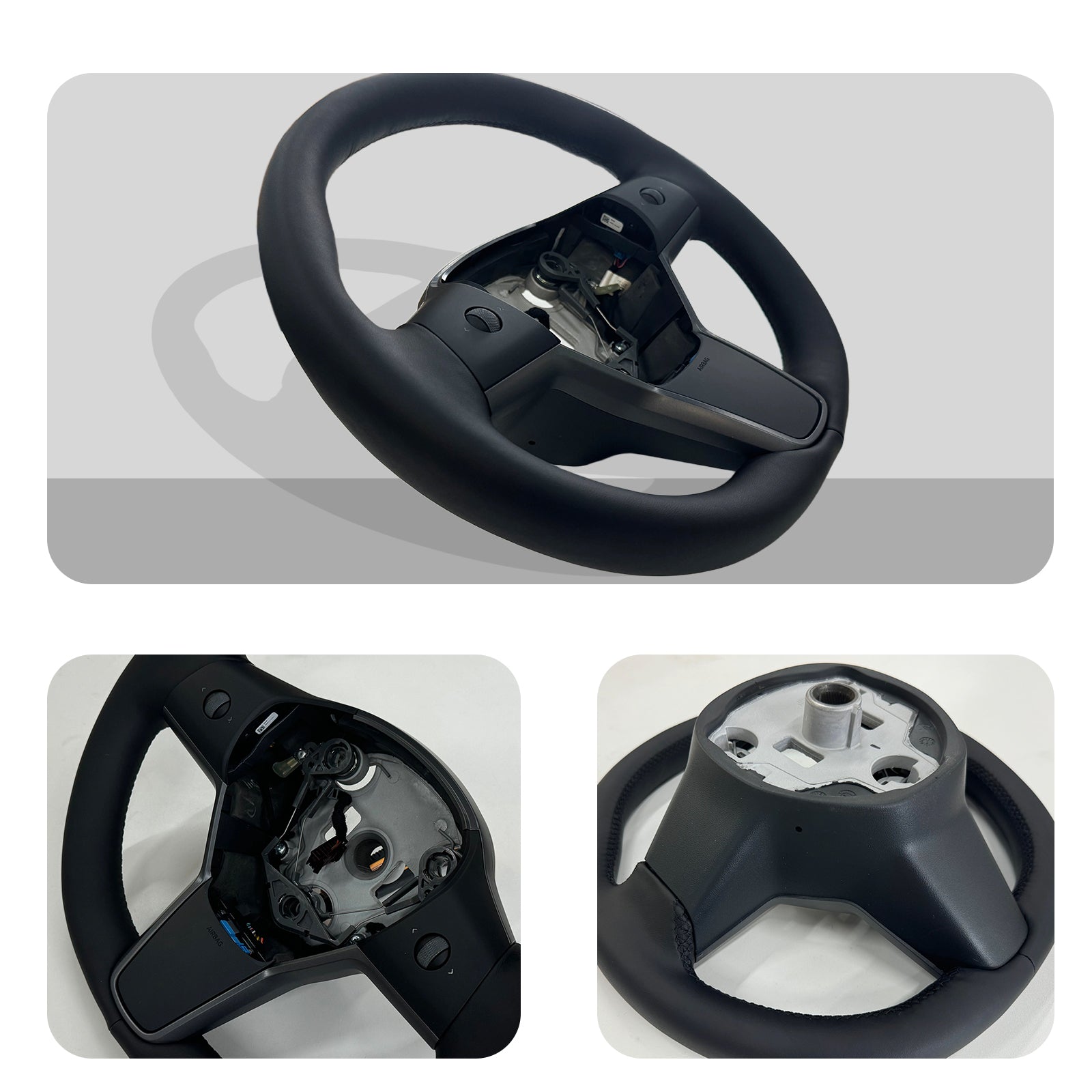Tesla Model 3/Y Heated Leather Steering Wheel Model Y/3 Interior Accessories Tesstudio®
