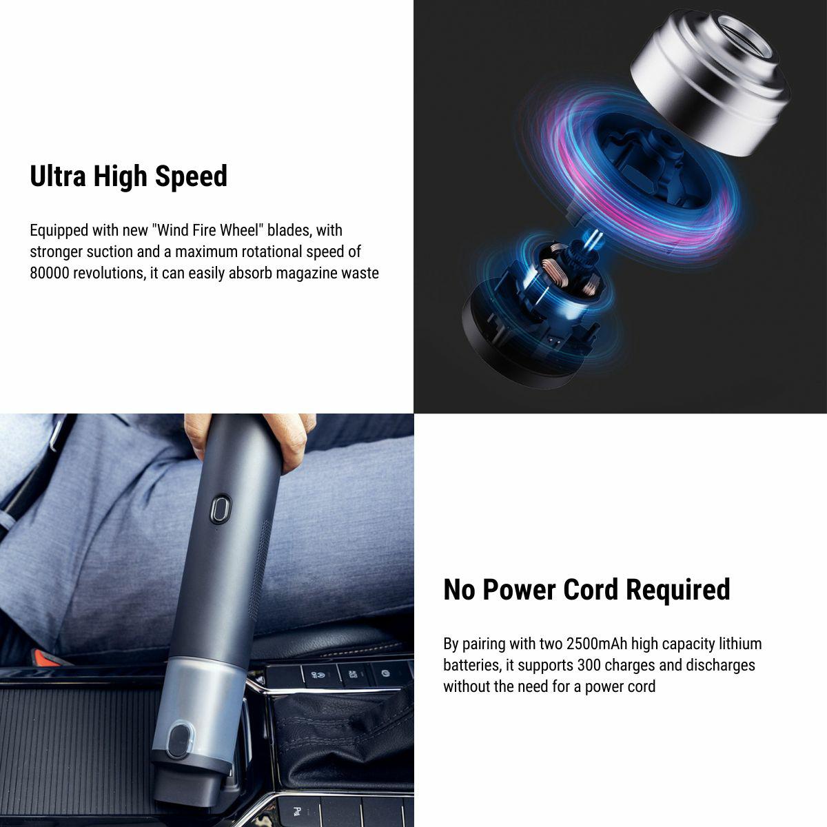Model 3/Y/S/X/Cybertruck Handheld Cordless Vacuum Cleaner Inflatable Two-In-One