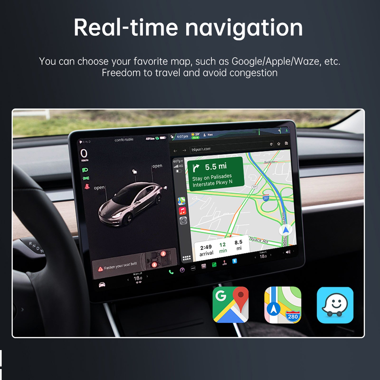 Tesla Model 3/Y Mirror Dash Cam CarPlay Module Model 3/Y Interior Accessories Tesstudio®