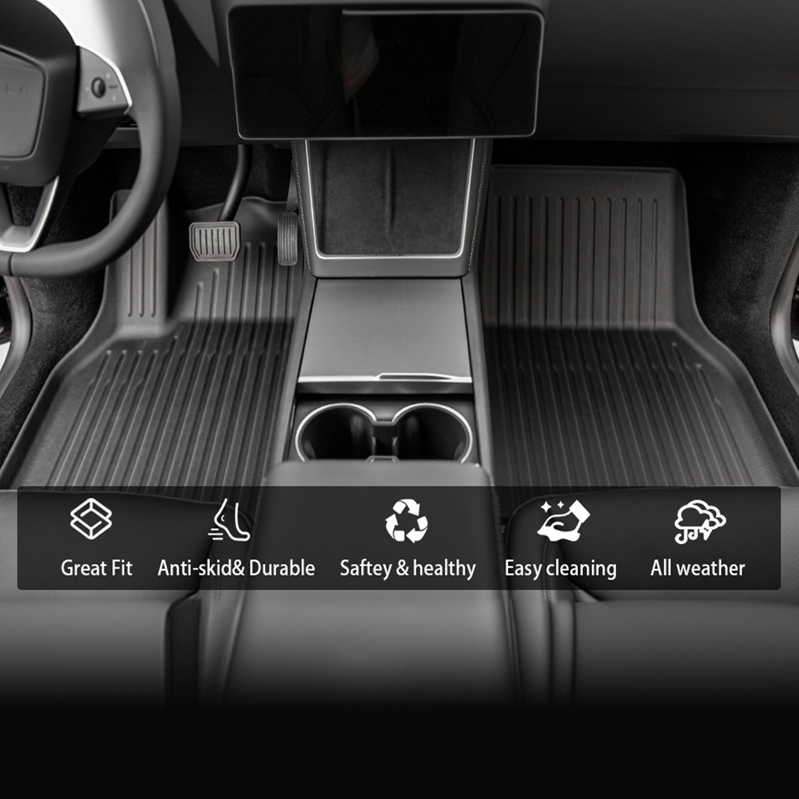 TPE Mats Floor Mats For Tesla Model Y Juniper