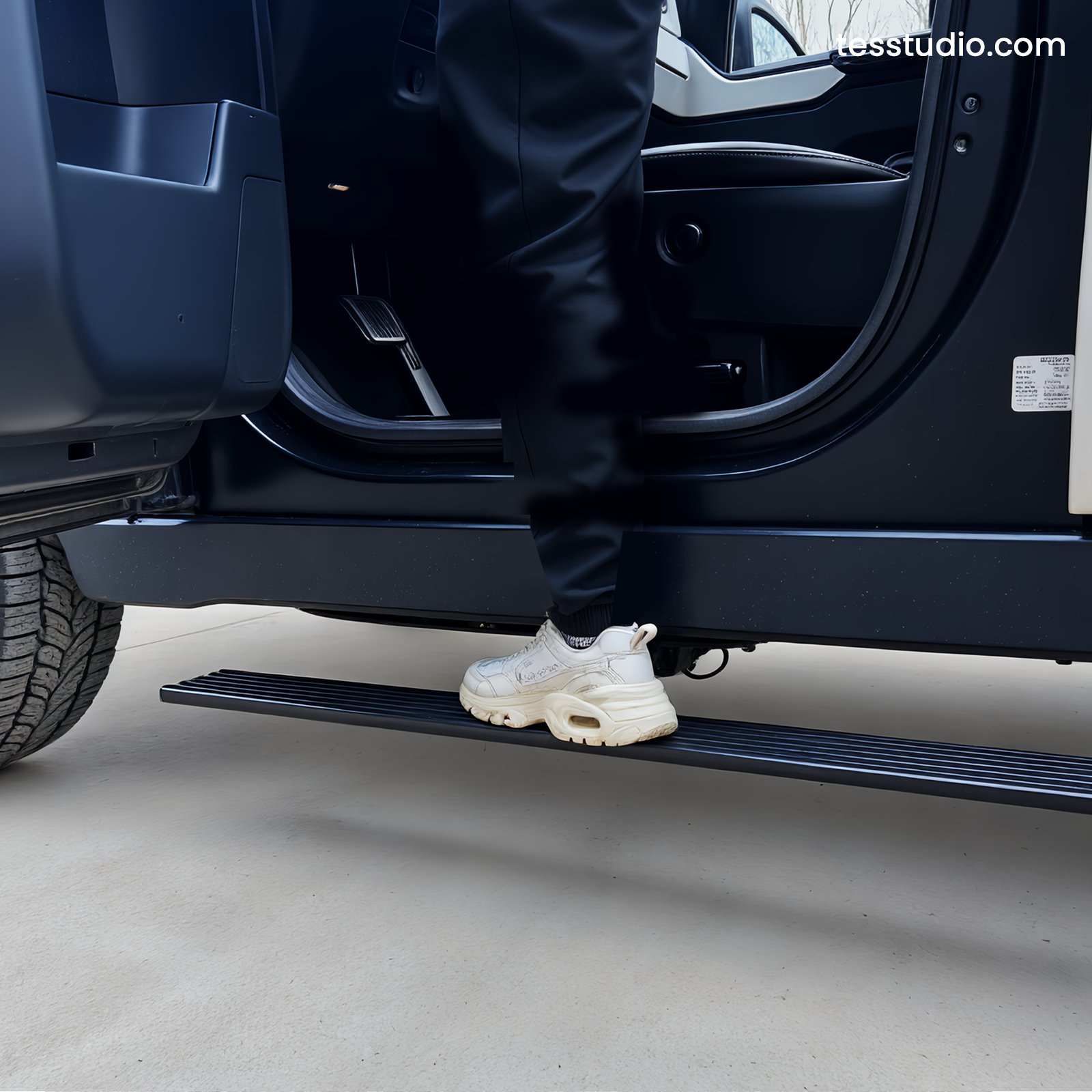 Tesla Cybertruck Accessories Power Running Boards For Trucks Side Steps Brackets Nerf Bars Power Steps Tesstudio®