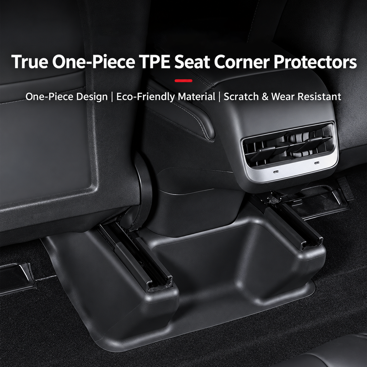 Tesla Model Y L TPE Under-Seat Corner Protectors, 5-Piece Set