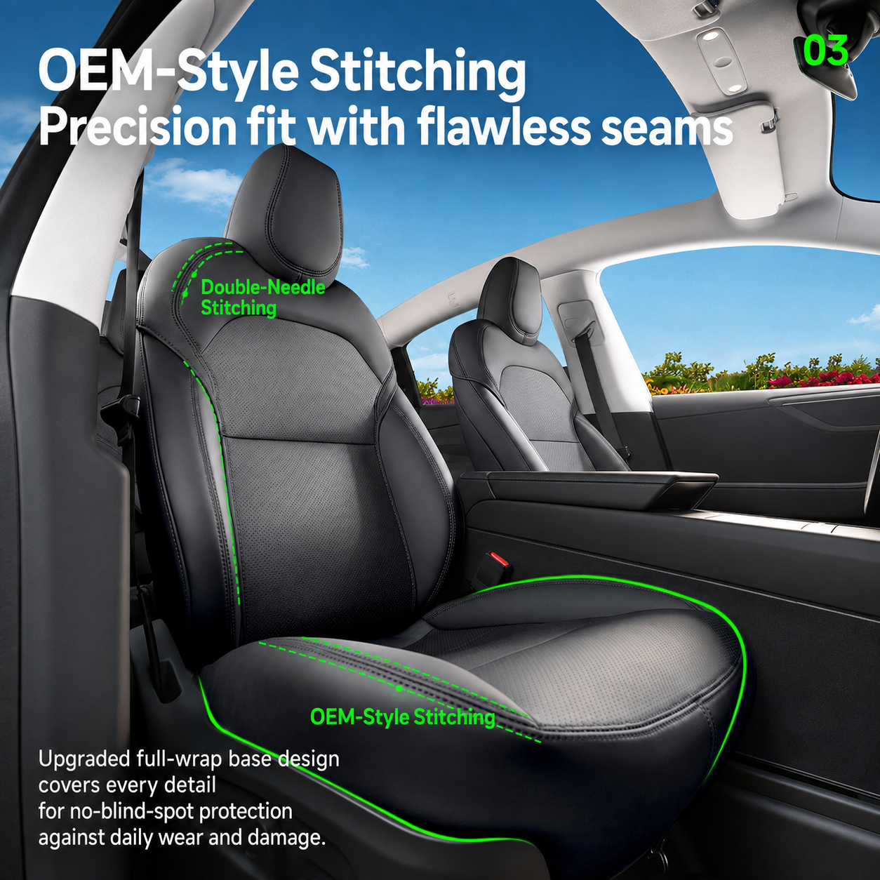 Full Set 6-Seat Leather Seat Covers for Tesla Model Y L 2025.11+