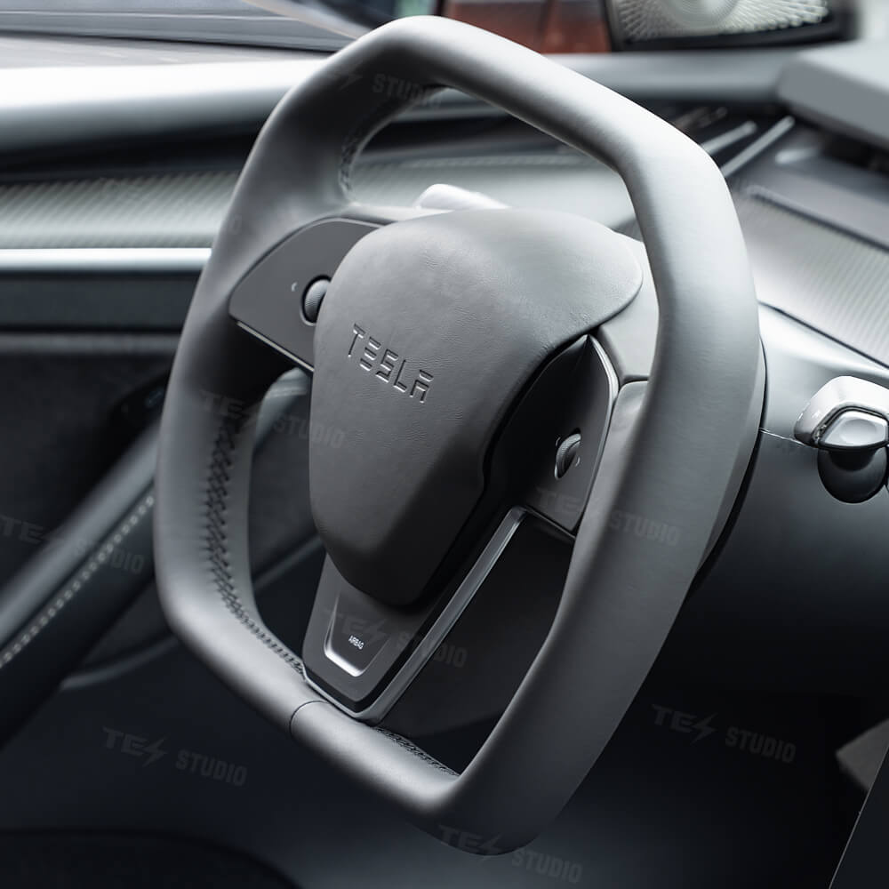 Tesstudio Model 3/Y Cybertruck Style Steering Wheel for Tesla