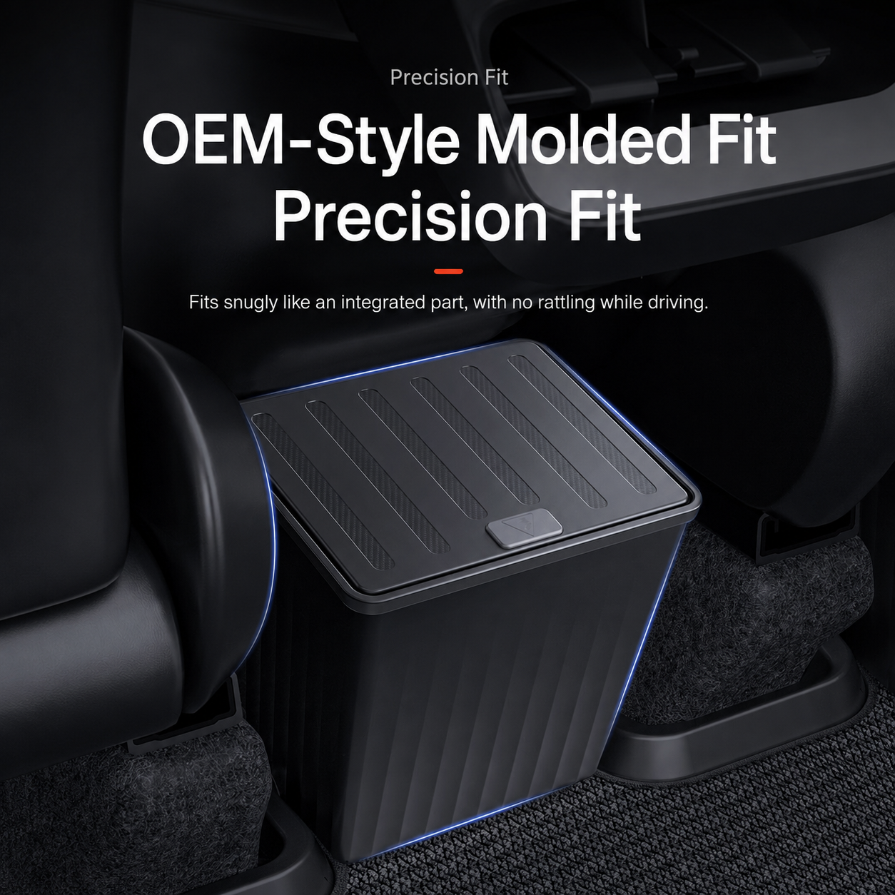 Rear Seat Center Storage Trash Bin for Tesla Model 3 Highland and Model Y Juniper, ABS
