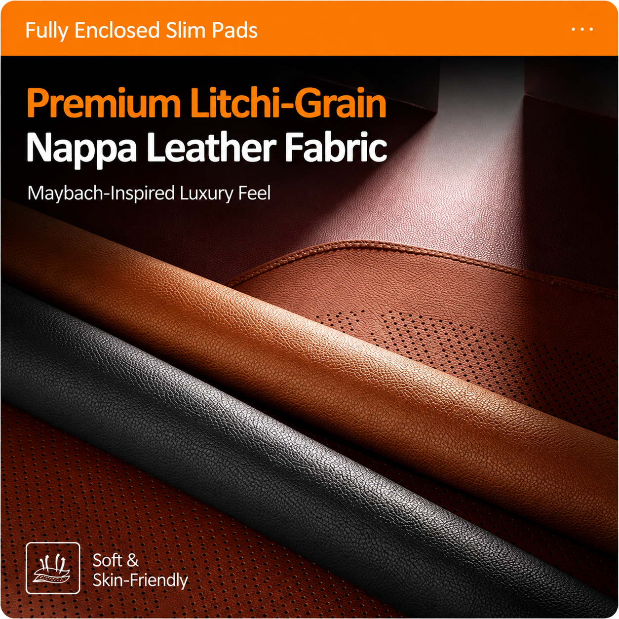 Universal Full-Coverage Breathable Nappa Leather Car Seat Cushion Cover