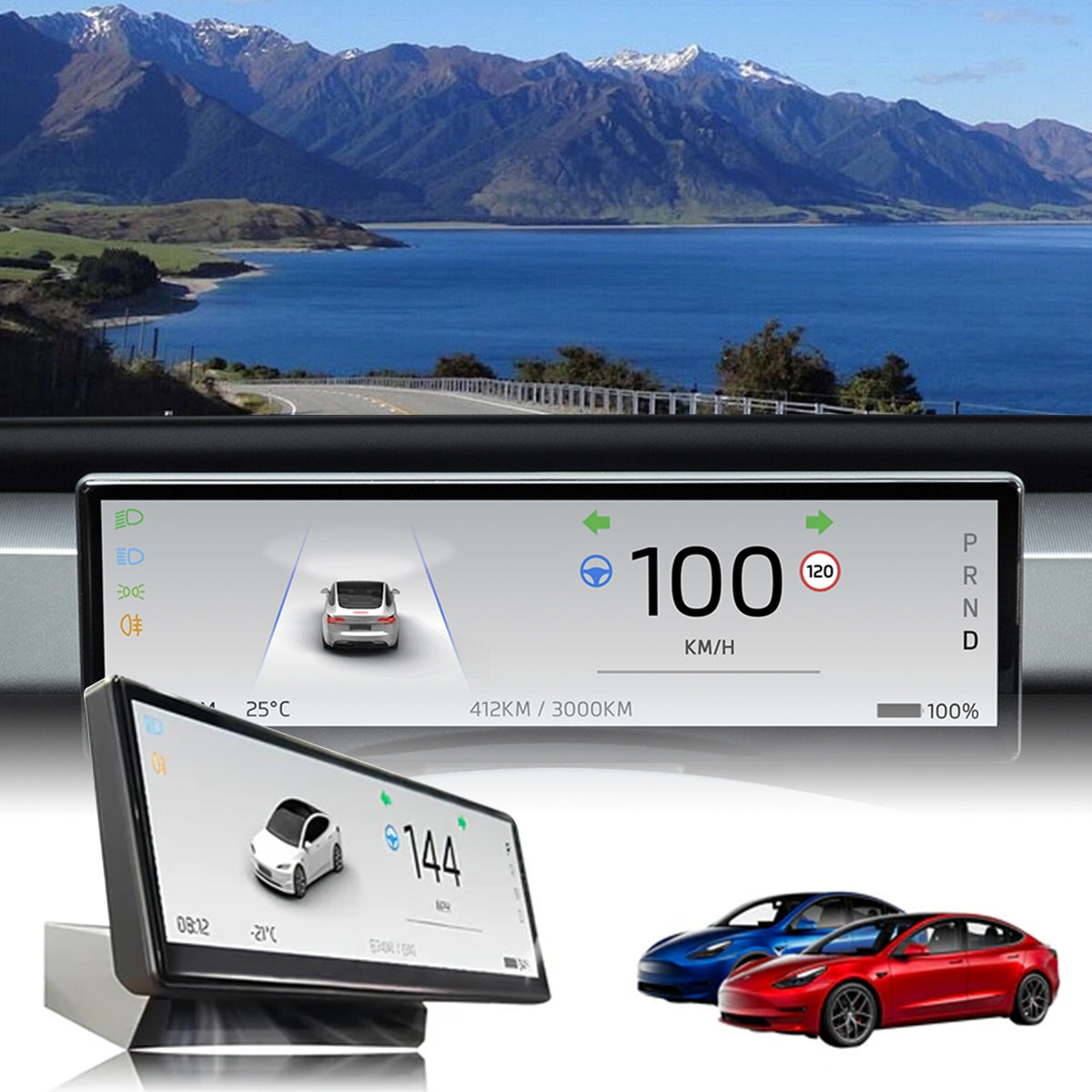 F88 8.8-In Touch Screen Instrument Cluster For Model 3/Y/3 Highland/Model Y Juniper