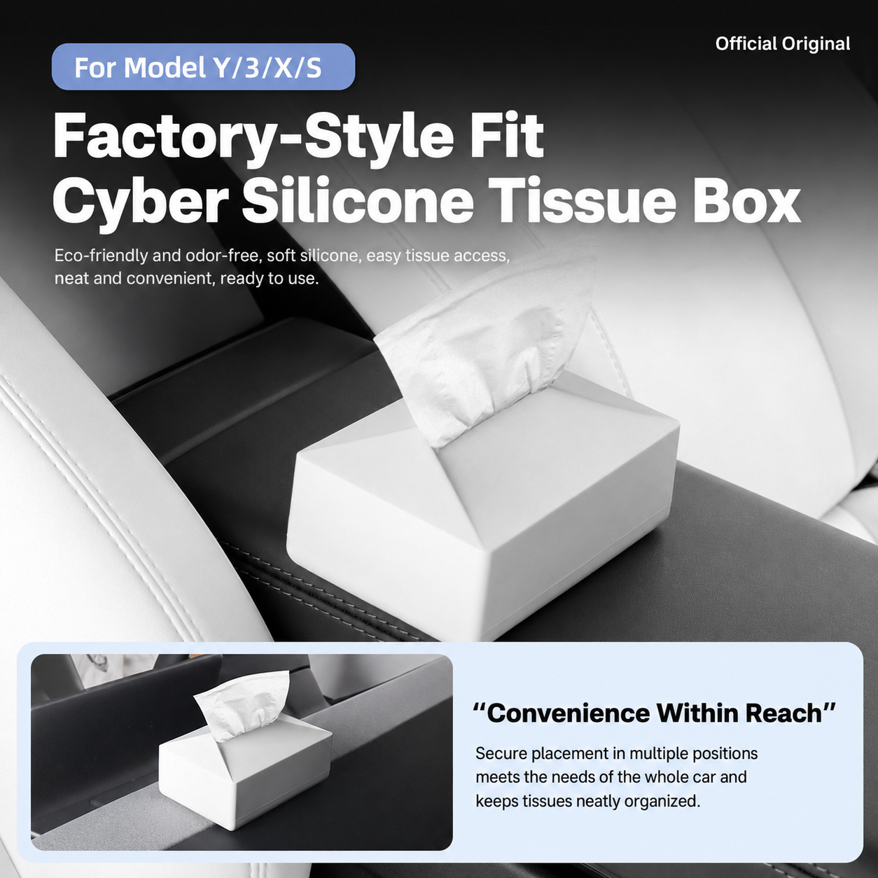Cyber-Style Car Tissue Box for Tesla Model Y / 3 / X / S
