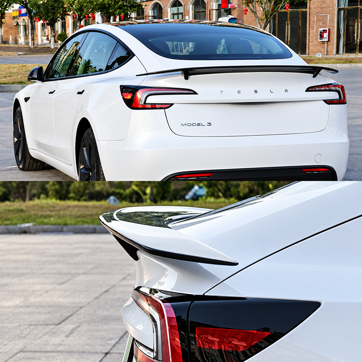 Gloss Carbon Fiber RT-Style Rear Spoiler for Tesla Model 3 Highland / Model Y Juniper