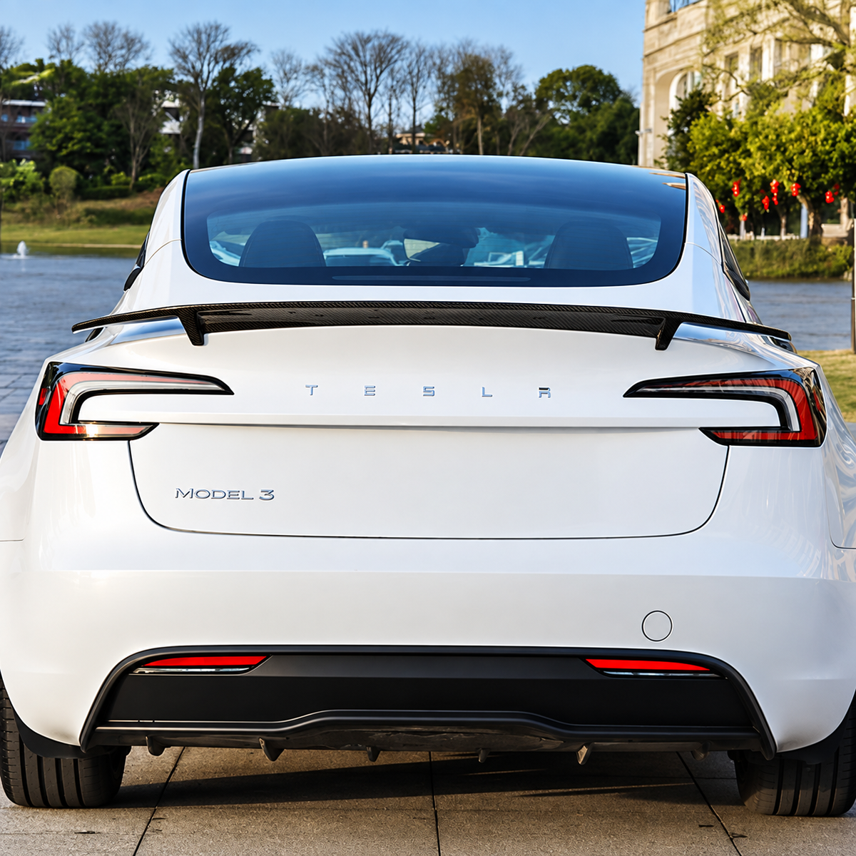 Gloss Carbon Fiber RT-Style Rear Spoiler for Tesla Model 3 Highland / Model Y Juniper