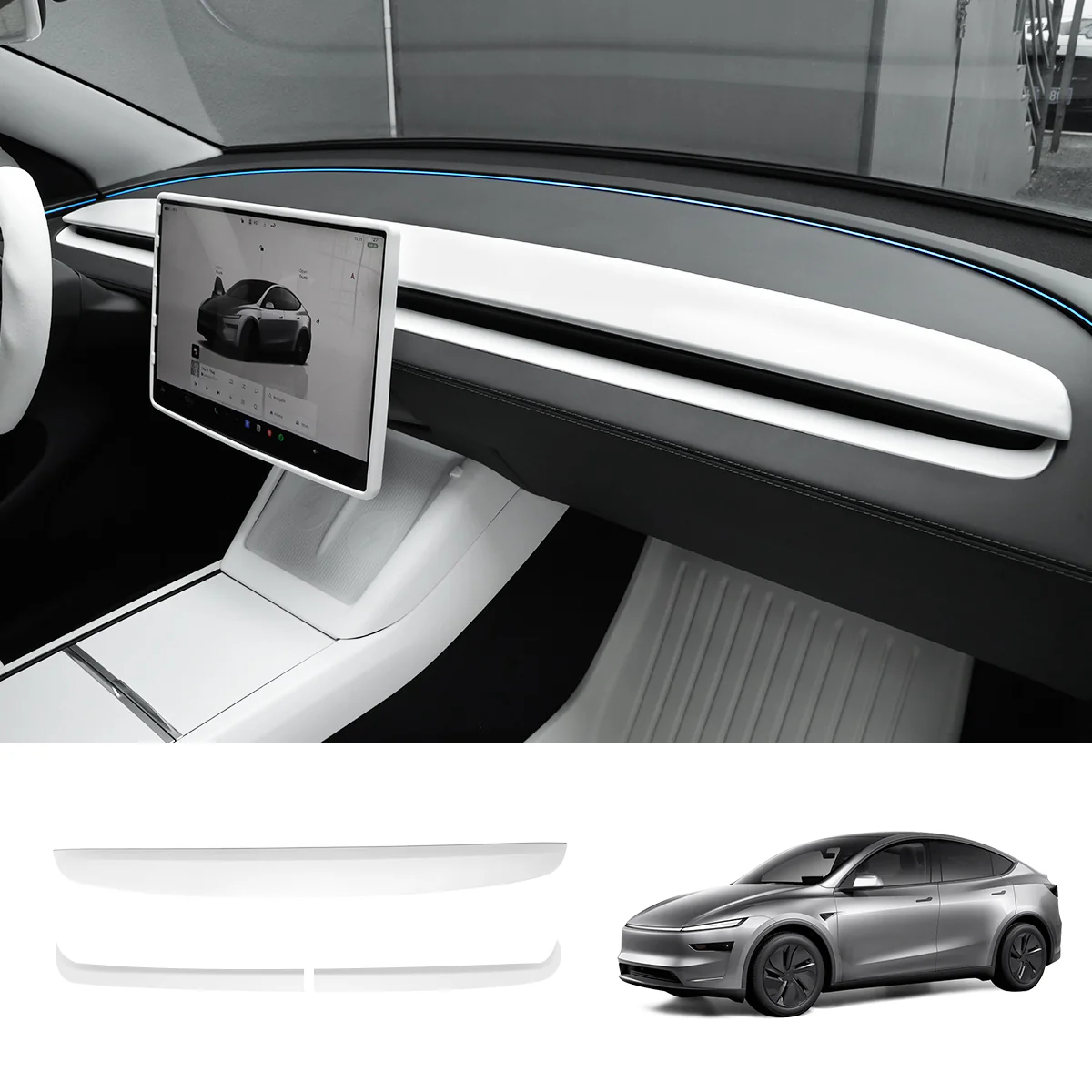White Interior Upgrade Kit For Tesla Model Y Juniper 2025+