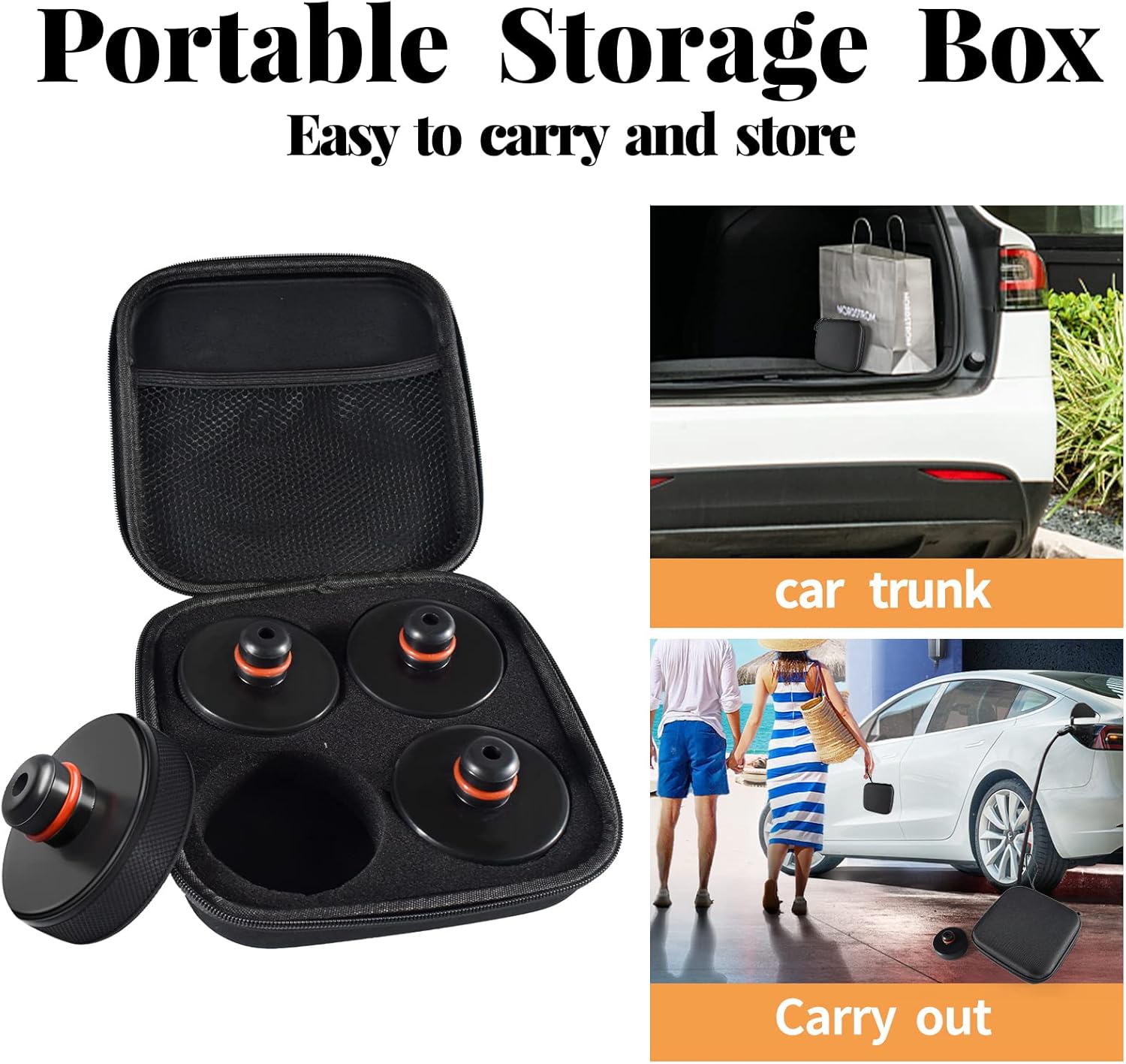 2025 2026Tesstudio 4 Pucks with Storage Case Lifting Jack Pad for Tesla Model 3/S/X/Y