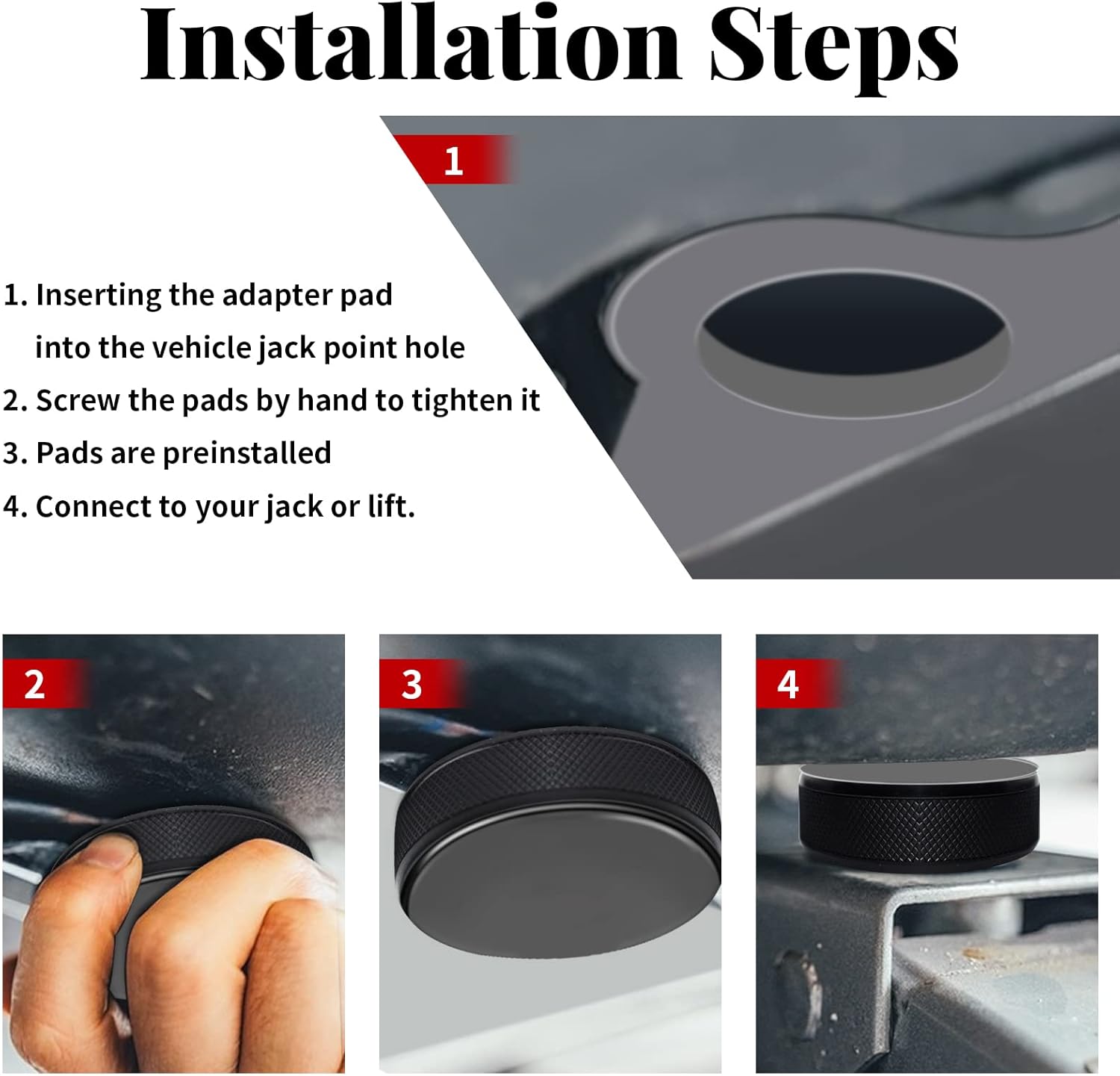 2025 2026Tesstudio 4 Pucks with Storage Case Lifting Jack Pad for Tesla Model 3/S/X/Y