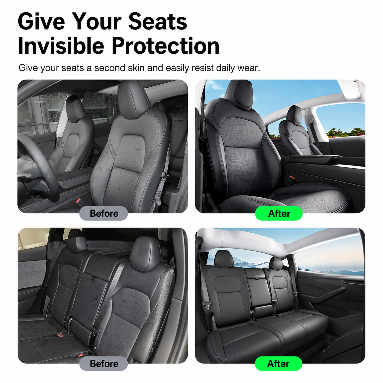 Full Set 6-Seat Leather Seat Covers for Tesla Model Y L 2025.11+