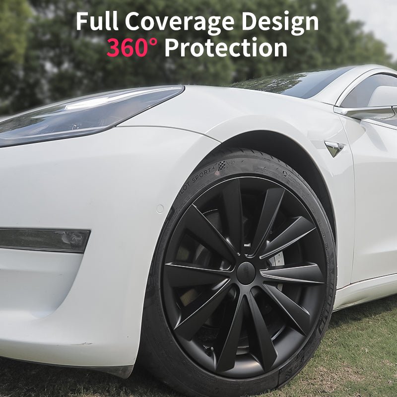 Car Hub Caps 18'' Blade Style Wheel Cover (2017-2023) For Tesla Model 3