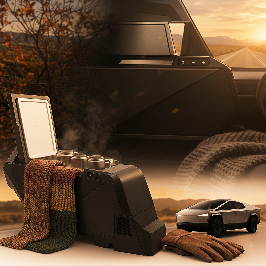 Tesla Cybertruck 18L Center Console Refrigerator with Dual-Mode Cooling & 20W USB-C Power Hub