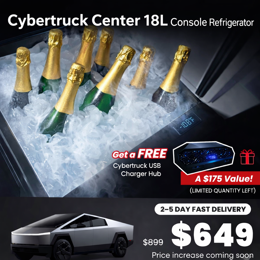 18L Cybertruck Center Console Refrigerator Built-In Fridge Cooler for Tesla Cybertruck - Tesstudio