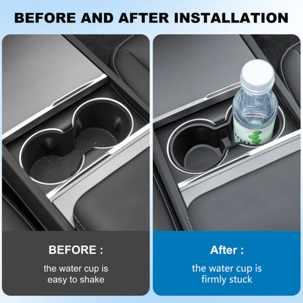 Tesla Model Y Juniper / Standard / Long Range Cup Holder Insert | Silicone & TPE