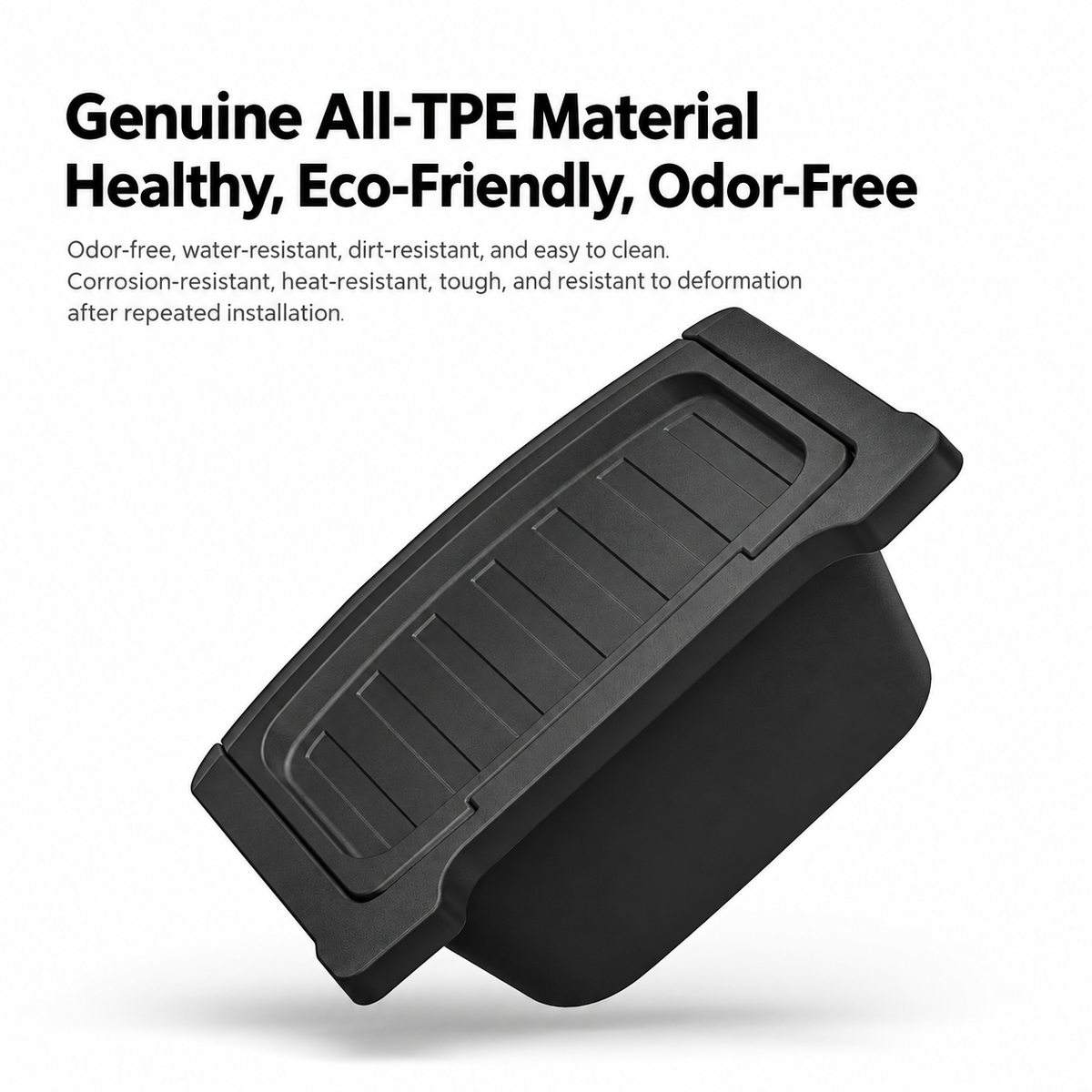 TPE Rear Armrest Storage Box with Flip-Top Lid for Tesla Model Y Juniper / Model Y L