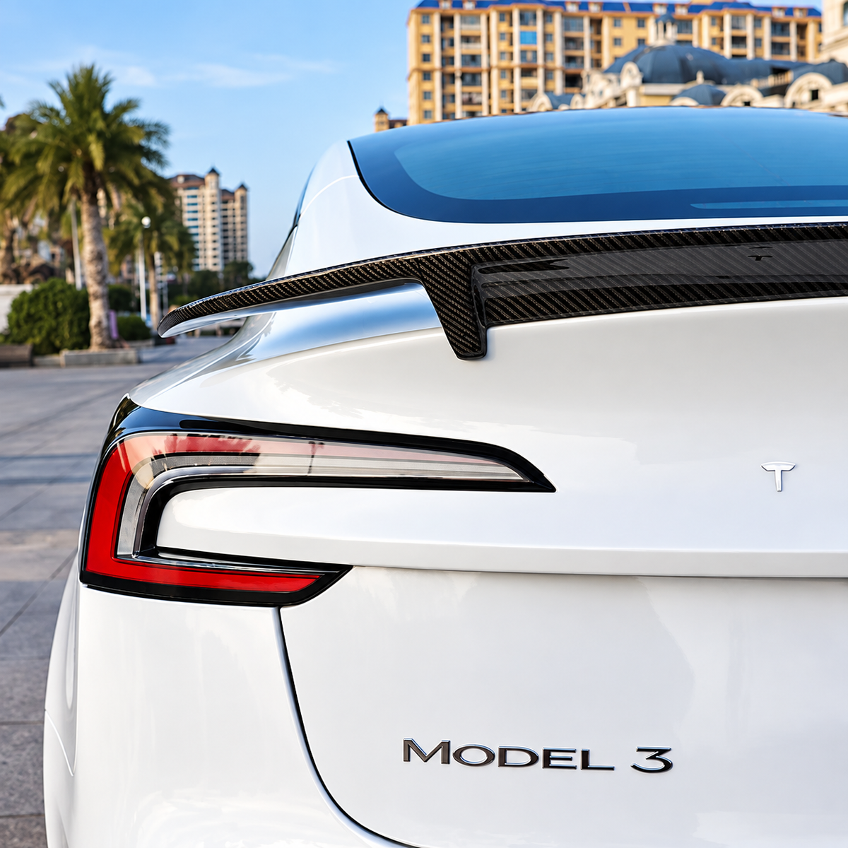 Gloss Carbon Fiber RT-Style Rear Spoiler for Tesla Model 3 Highland / Model Y Juniper