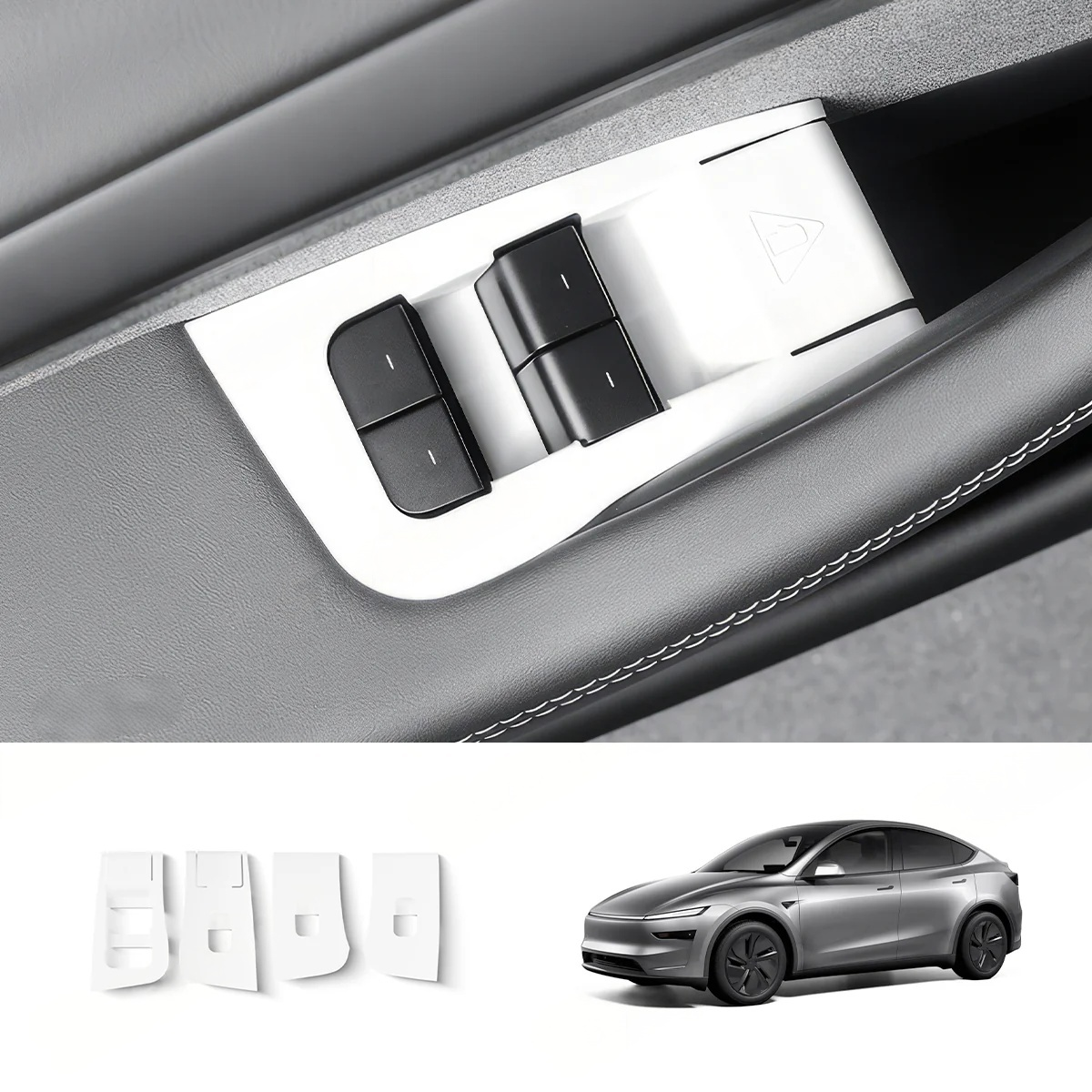 Matte White Interior Upgrade Kit For Tesla Model Y Juniper 2025+