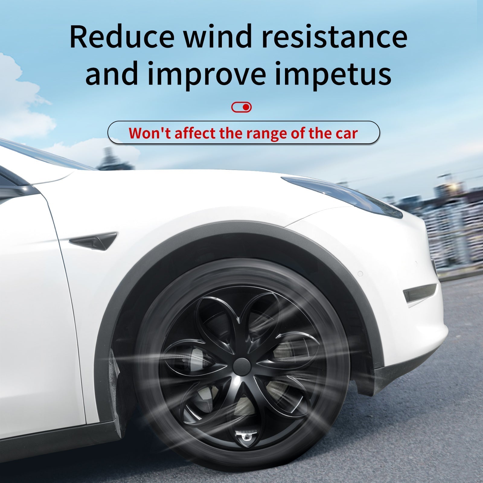 Hubcaps 19'' Petal Style Wheel Cover (2020-2024 Year)For Tesla Model Y