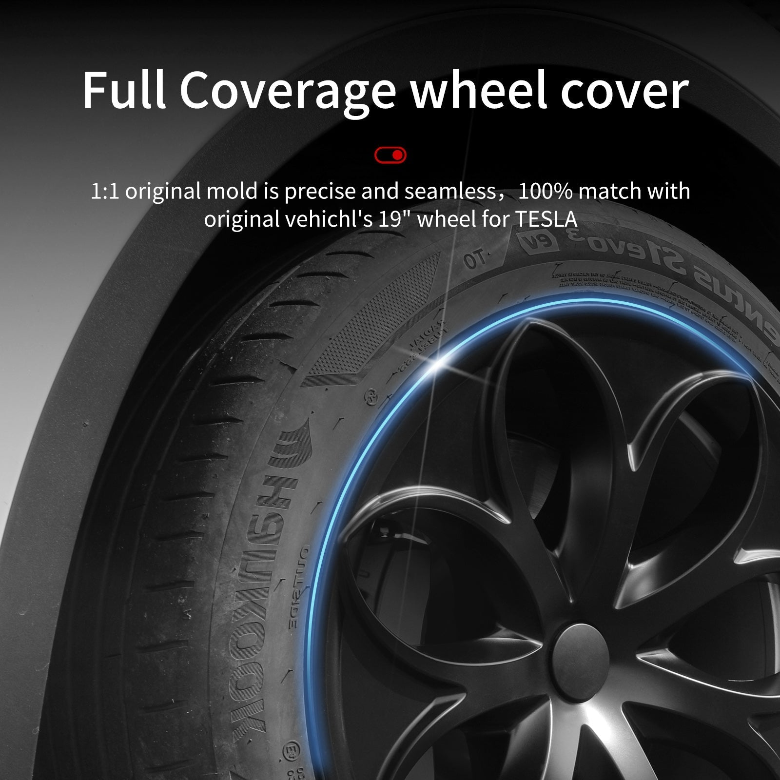 Hubcaps 19'' Petal Style Wheel Cover (2020-2024 Year)For Tesla Model Y