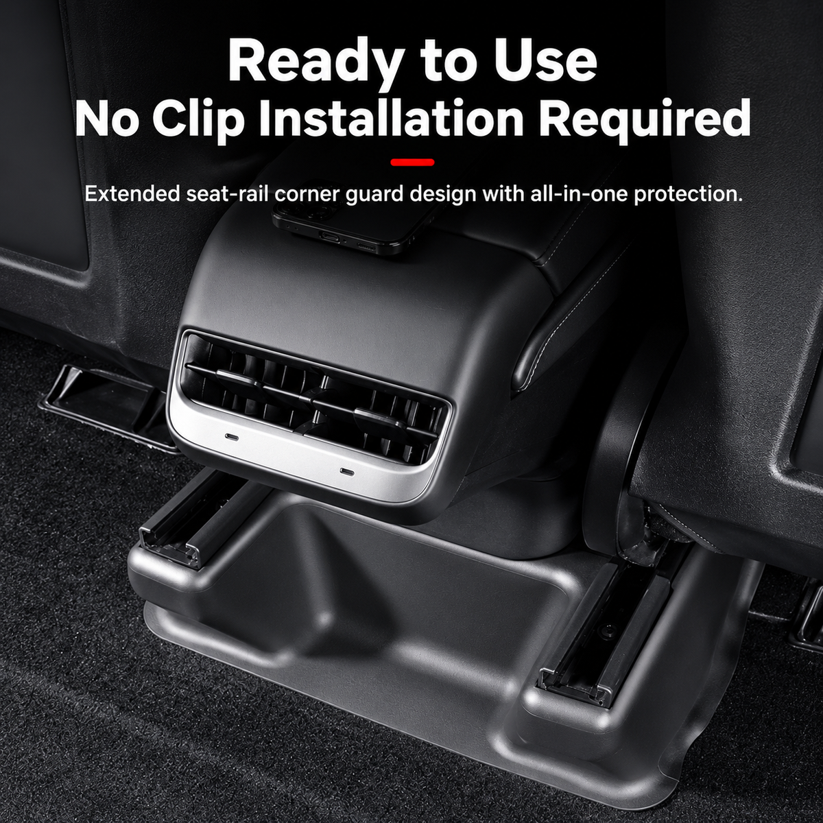 Tesla Model Y L TPE Under-Seat Corner Protectors, 5-Piece Set
