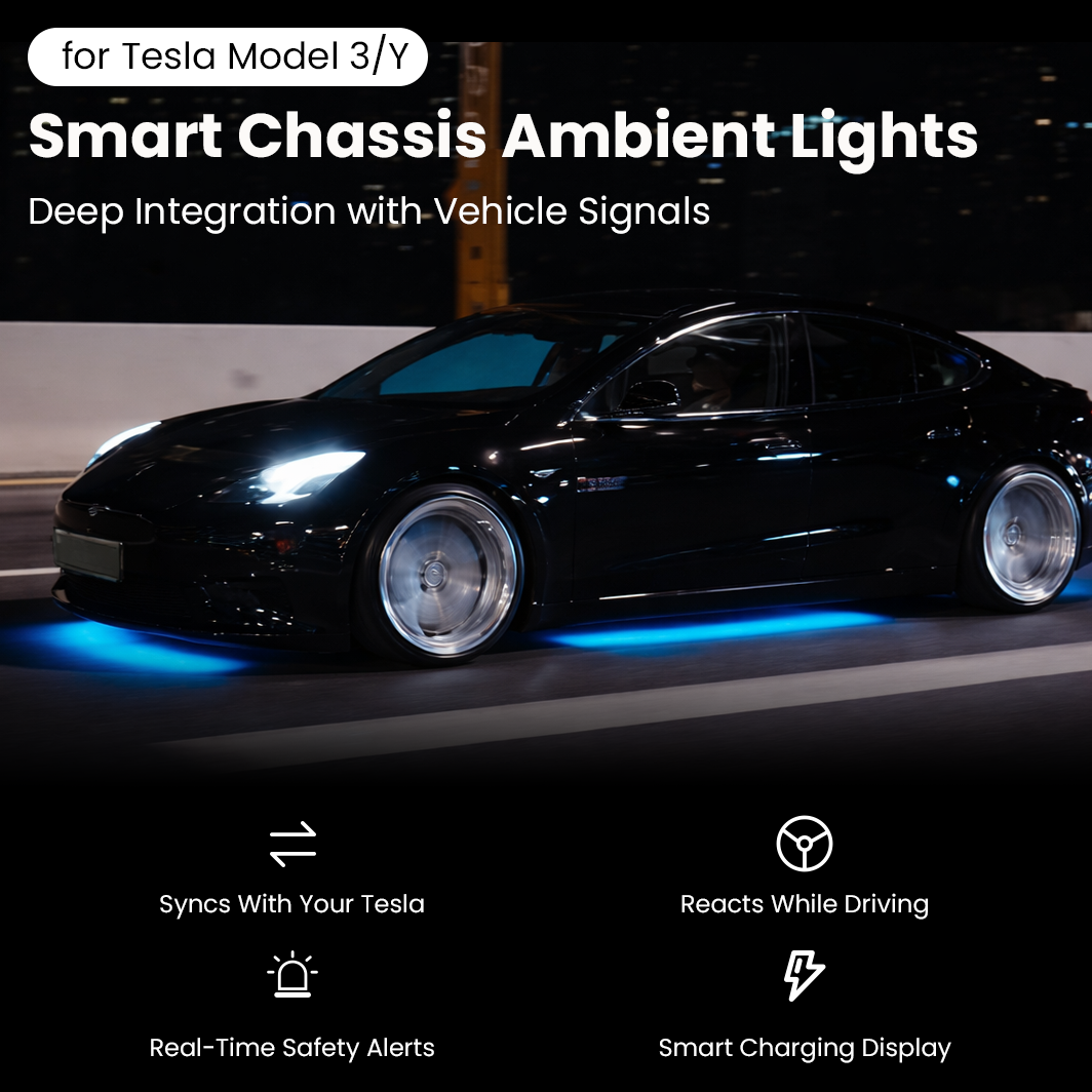Intelligent Chassis Lighting System for Tesla Model 3/Y – Beyond Ambient, Fully Vehicle-Synced