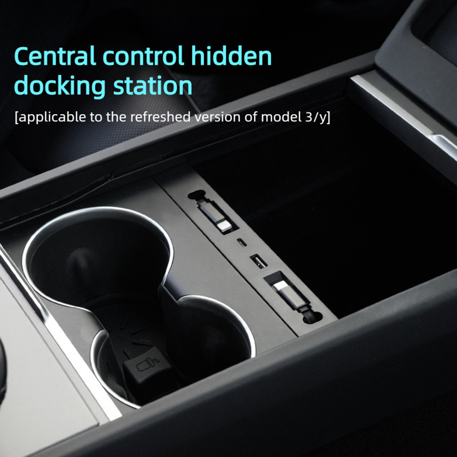 Center Console USB Hub for Tesla Model Y Juniper 2025+/ Model 3 Highland 2023+