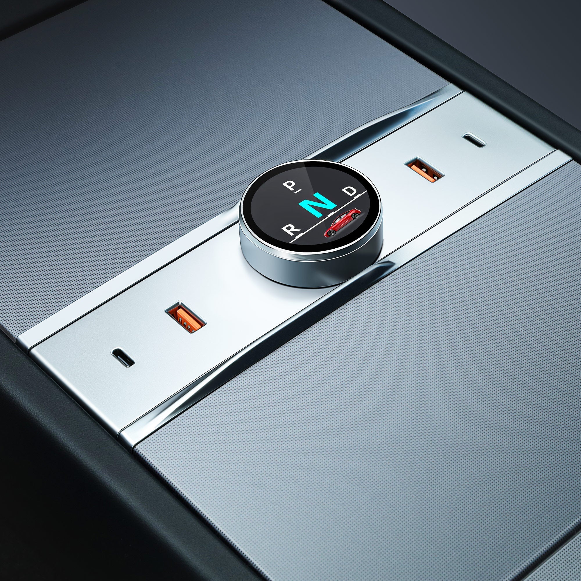 Smart Rotating Gear Shift Dock USB Hub for Tesla Model Y Juniper 2025