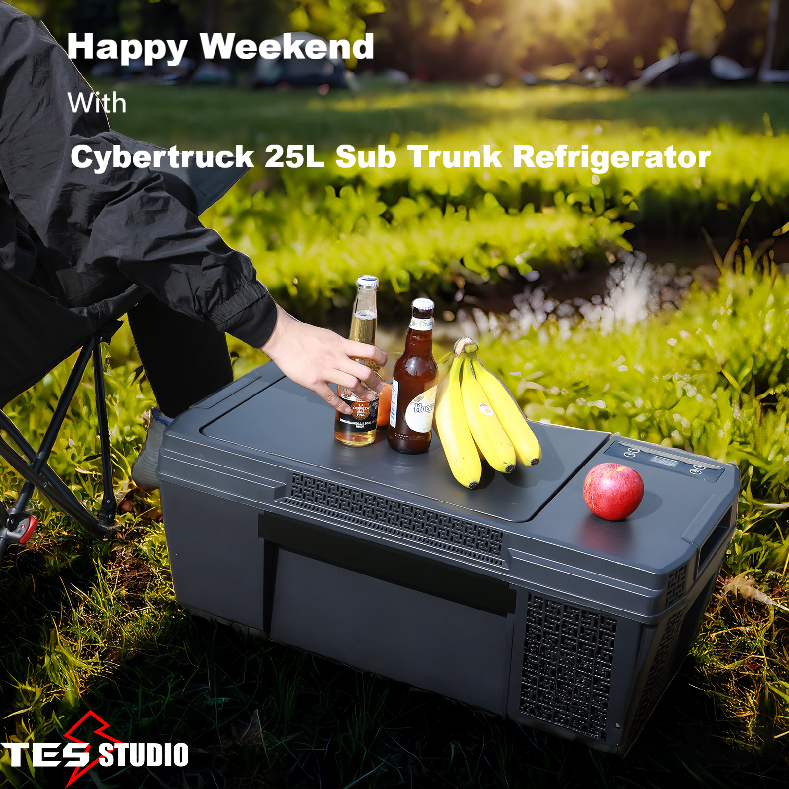 Compatible with Tesla Cybertruck Trunk Refrigerator 25L with APP Control Outdoor Camping Fridge
