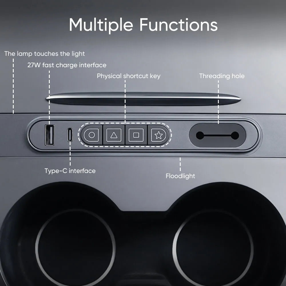 Tesstudio 2021+ Model 3/Y Smart Center Control Expansion Dock: Enhanced Interior Functionality