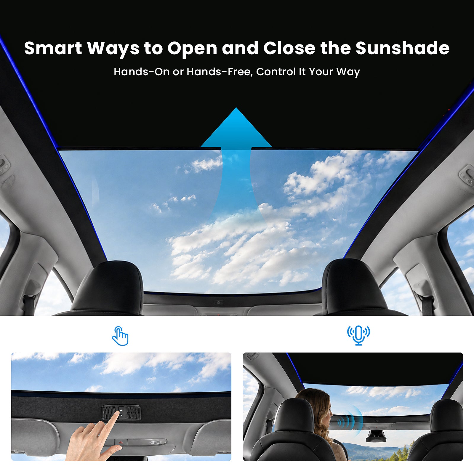 Smart Voice-Controlled Starry Sunshade 2.0 for Tesla Model Y / Y Juniper | Enjoy the Rolls-Royce Starry Sky