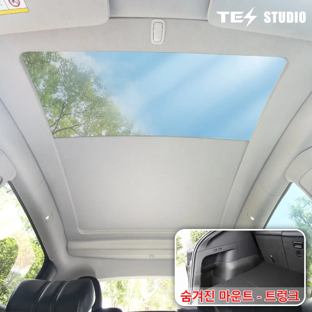 테슬라 모델 Y 전동 선쉐이드/Electric Retractable Sunshade for Tesla Model Y with Front and Rear Button