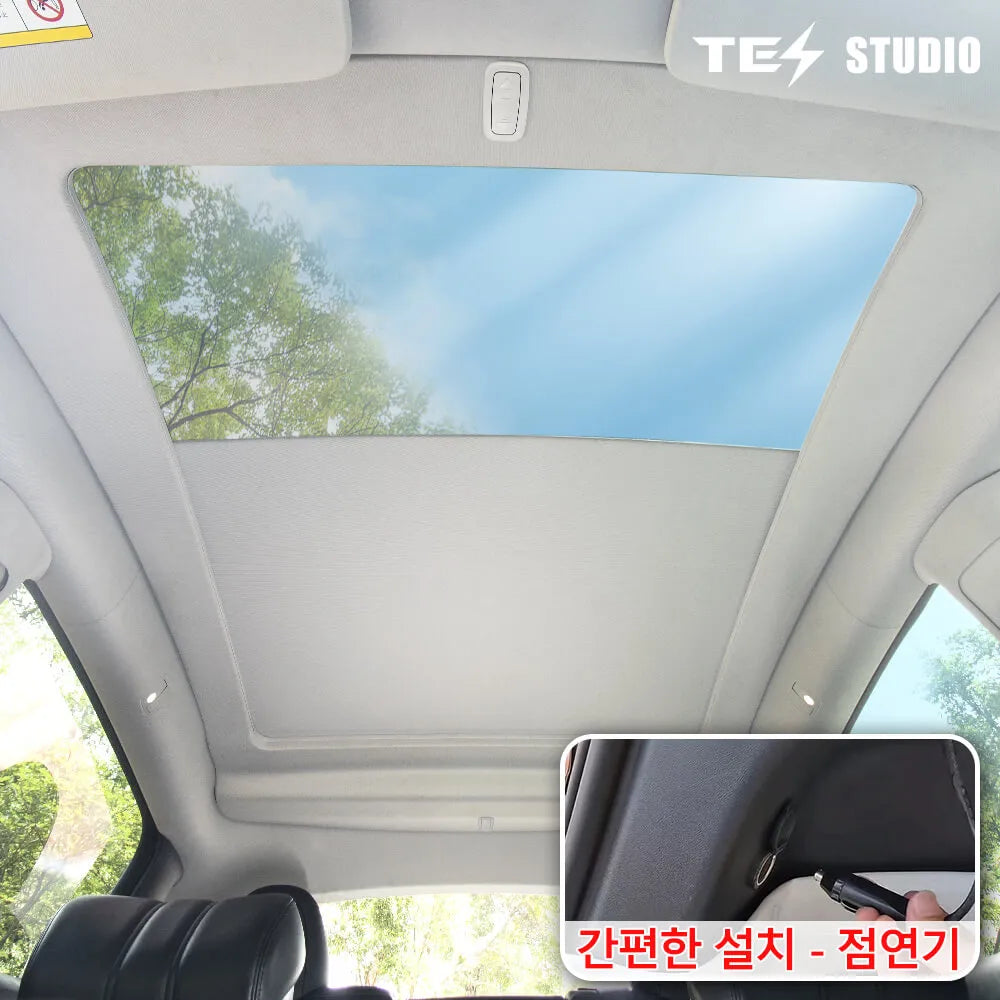 테슬라 모델 Y 전동 선쉐이드/Electric Retractable Sunshade for Tesla Model Y with Front and Rear Button