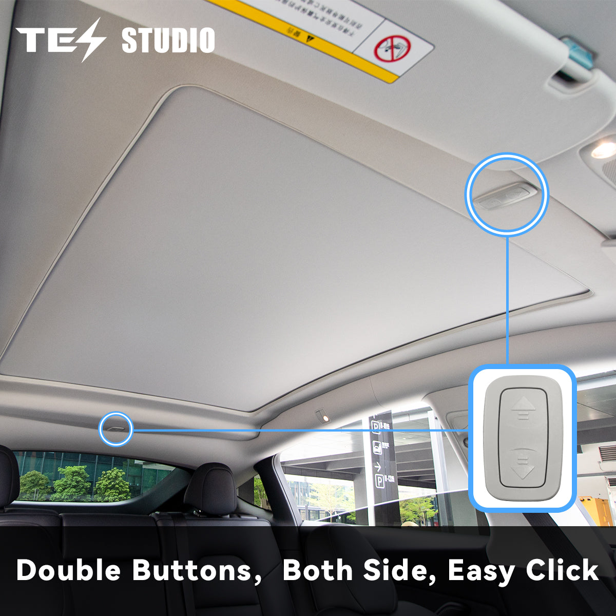Tesla Model Y Sunshade Electric Sunshade Model Y Retractable Roof Shade Model Y Accessories Tesstudio®