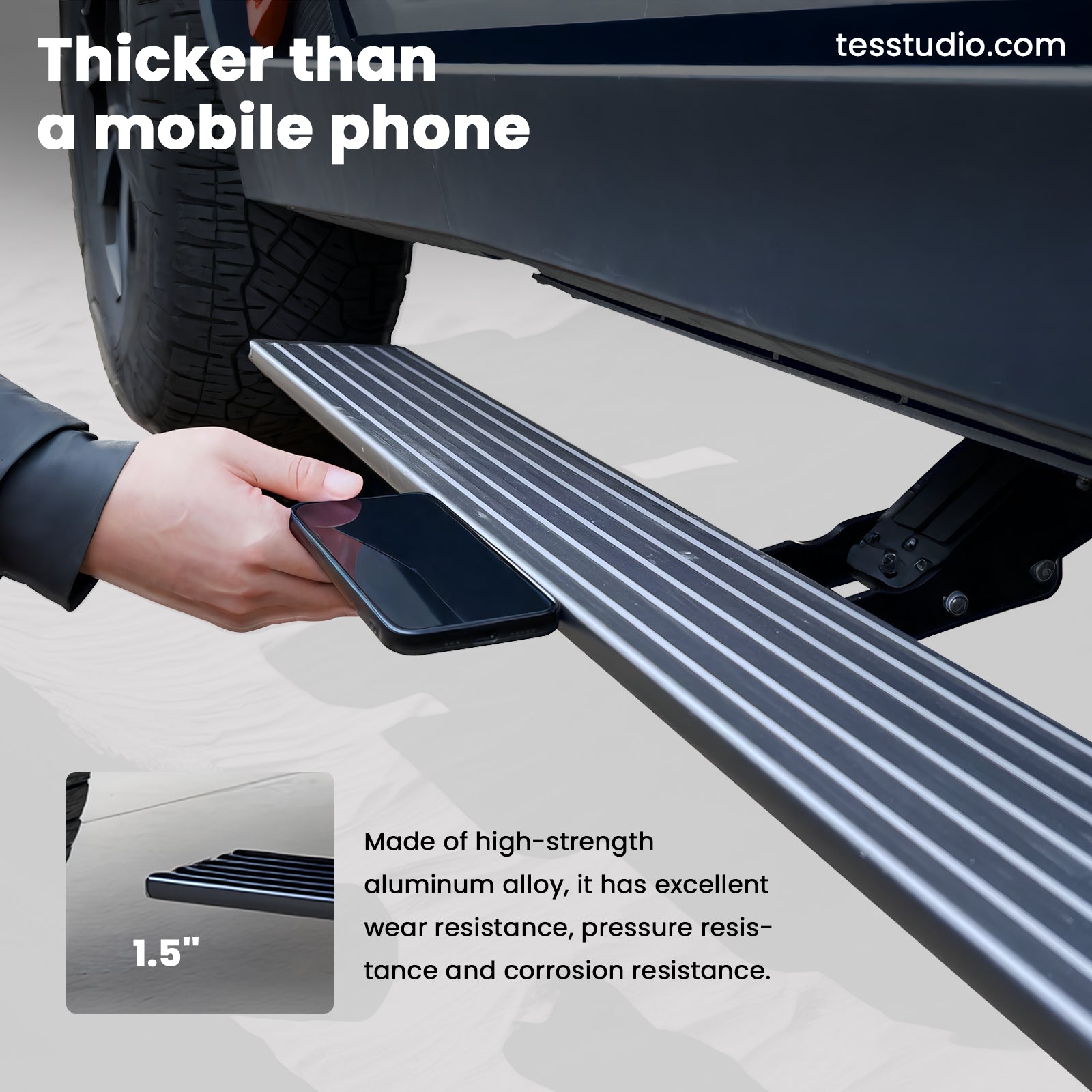 Tesla Cybertruck Accessories Power Running Boards For Trucks Side Steps Brackets Nerf Bars Power Steps Tesstudio®