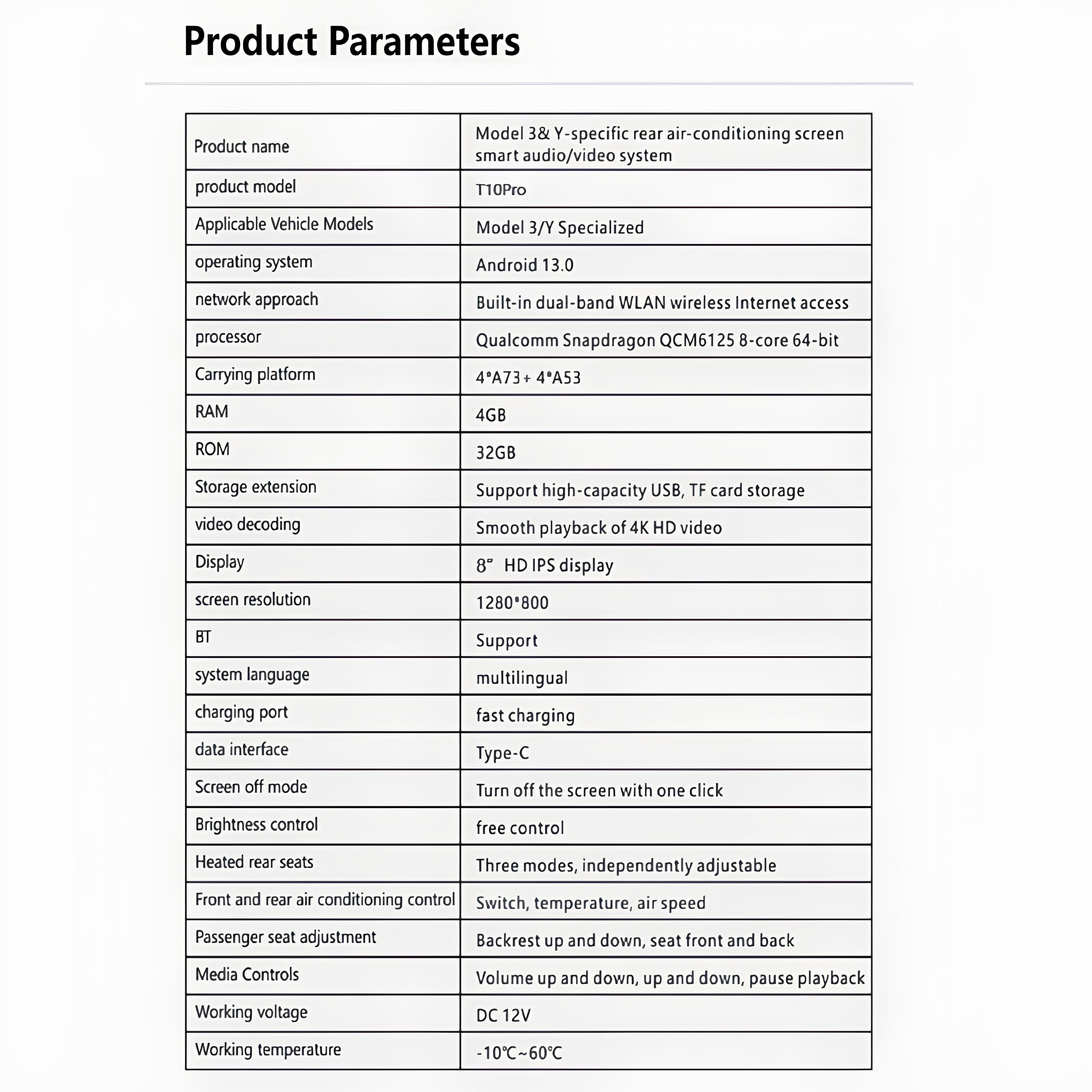 Tesla Model 3/Y R89 Rear Display Screen Rear Entertainment Display Tesstudio®