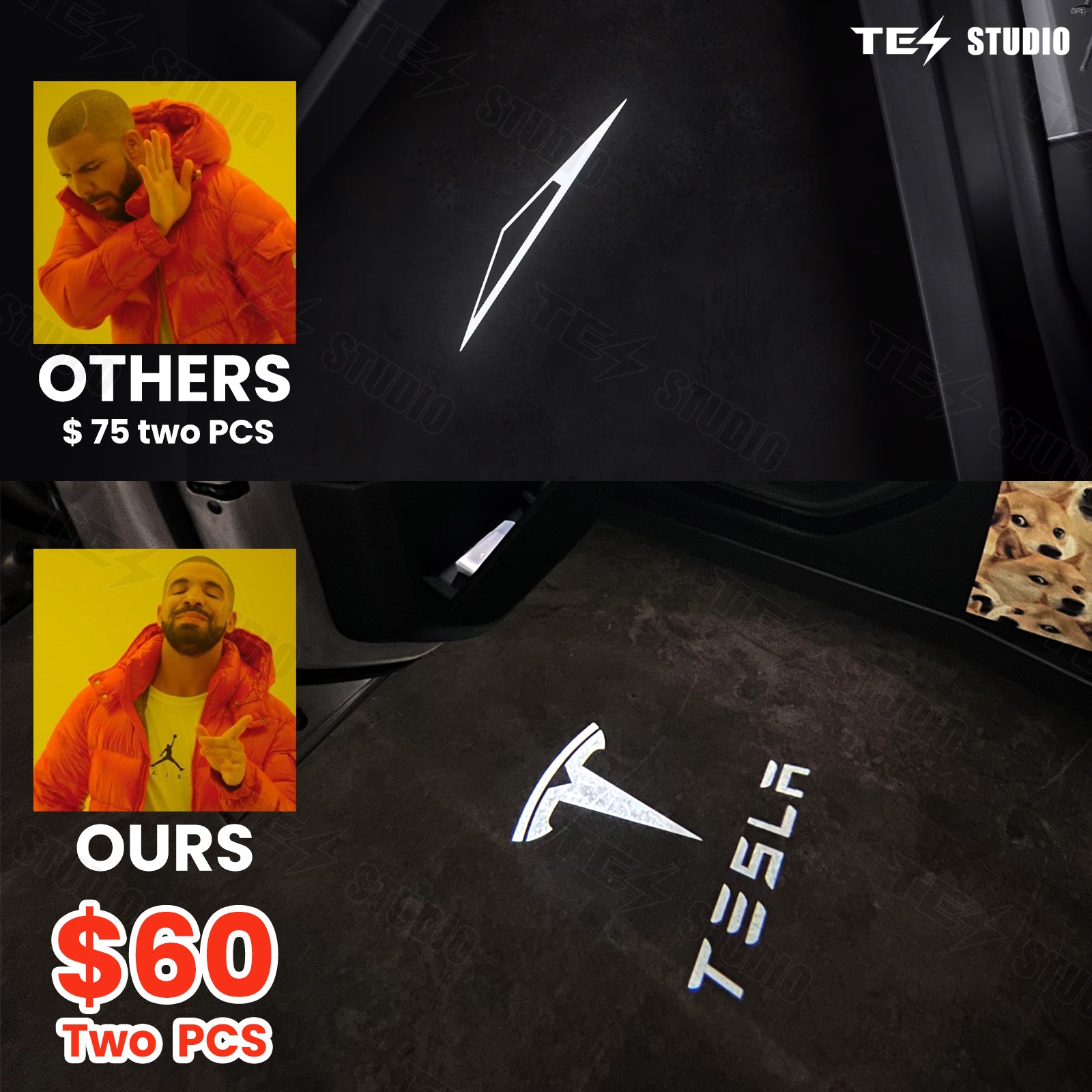 Tesla Accessories Welcome Puddle Lights Cybertruck Projector Door Step Light Interior Lights Bulbs Tesstudio®